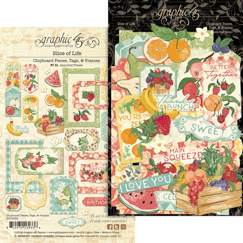 Graphic 45 Chipboard Die-Cuts-Tags & Frames, Slice of Life - 5A003RH7-1HMVR - 810070169336