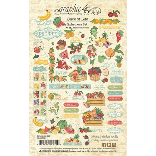 Graphic 45 Ephemera Set-Slice of Life - 5A003RH1-1HMWL