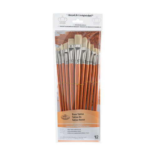 Long Handle Bone Variety 12PC-Bone Bristle - 5A003LD7-1HGP9 - 090672053664