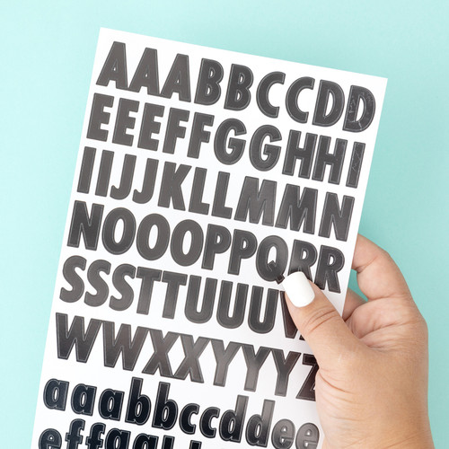 6 Pack - Sticko Alphabet Stickers-Black/Gold/Silver Futura - E5238396
