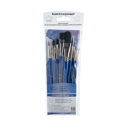 Black Taklon Wash Variety 10PC-Black Bristle - 5A003LDP-1HGPK - 090672051349