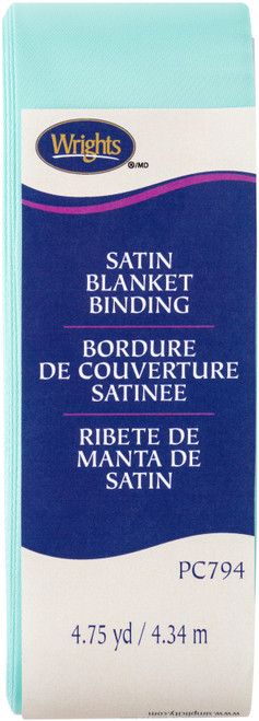 3 Pack - Wrights Single Fold Satin Blanket Binding 2"X4.75yd-Cool Cucumber - 117-794-406 - 070659924576