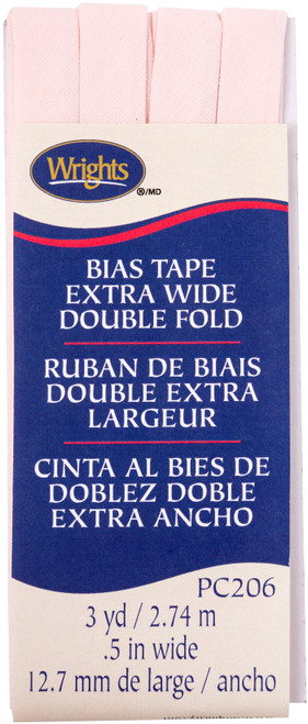 3 Pack - Wrights Double Fold Bias Tape .5"X3yd-Rosewater - 117-206-936 - 070659964848
