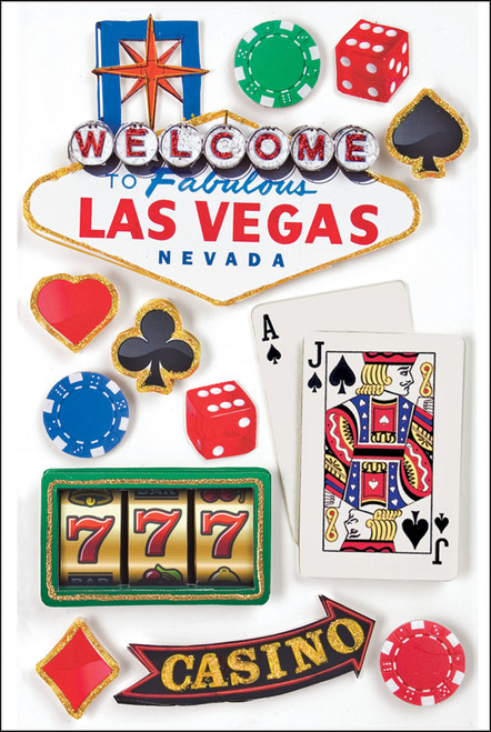 Paper House 3D Stickers 4.5"X7.5"-Las Vegas - STDM29E - 767636375291