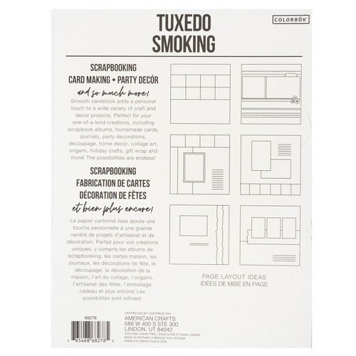 3 Pack - Colorbok 78lb Smooth Cardstock 8.5"X11" 50/Pkg-Tuxedo - 68278B