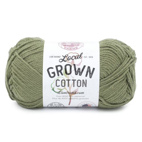 Lion Brand Local Grown Cotton Yarn-Army Green - 667-174 - 023032139128