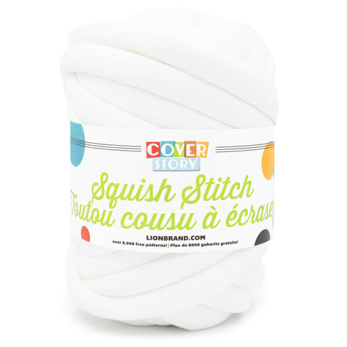 Lion Brand Cover Story Squish Stitch Yarn-Cloud White - 561-100 - 023032131580