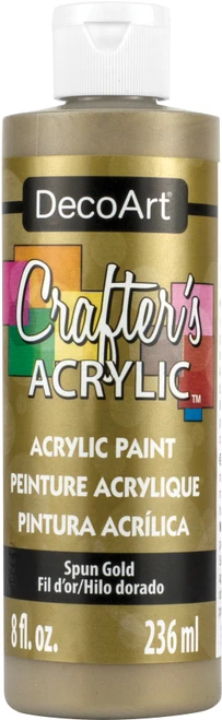 3 Pack - DecoArt Crafter's Acrylic All-Purpose Paint 8oz-Spun Gold - DCA9-96 - 766218032294