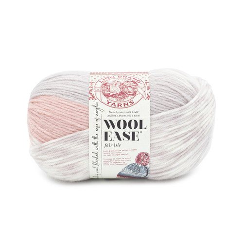 Lion Brand Wool-Ease Fair Isle Yarn-Pink/Mushroom - 629-208BE - 023032120843
