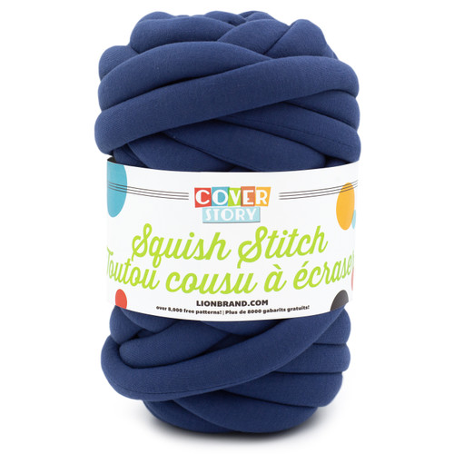 Lion Brand Cover Story Squish Stitch Yarn-Navy Peony - 561-110 - 023032131573