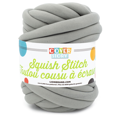 Lion Brand Cover Story Squish Stitch Yarn-Space Grey - 561-150 - 023032131511