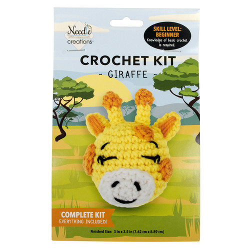 Fabric Editions Mini Crochet Kit-Giraffe 3:X3.5" - CRCHKTMI-SFGIR - 699919382392