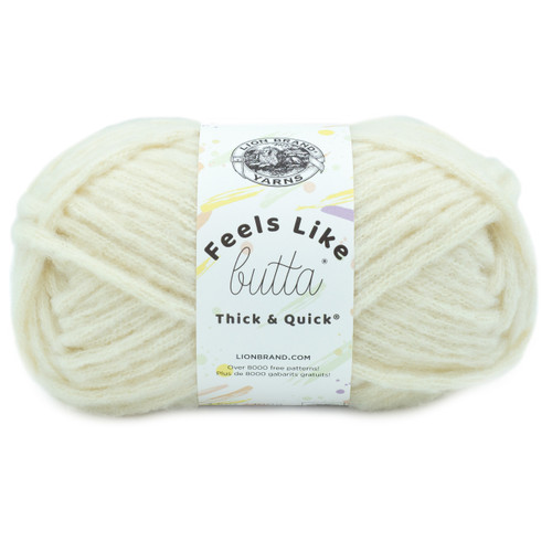 Lion Brand Feels Like Butta Thick & Quick Yarn-Antique White - LB155-098 - 023032097992