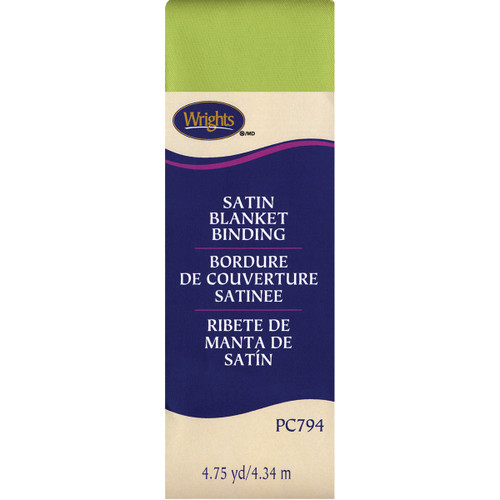 3 Pack - Wrights Single Fold Satin Blanket Binding 2"X4.75yd-Lime Green - 117-794-628 - 070659895005