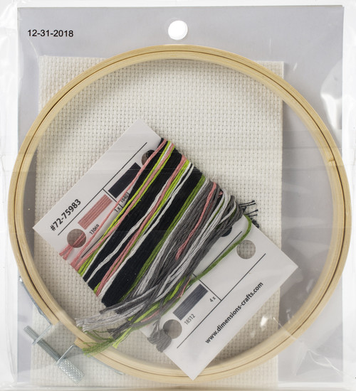 2 Pack - Dimensions Counted Cross Stitch Kit 6" Round-Meow (14 Count) - 72-75983