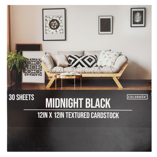 3 Pack - Colorbok Textured Cardstock Pad 12"X12" 40/Pkg-Midnight Black - 61241 - 765468612416