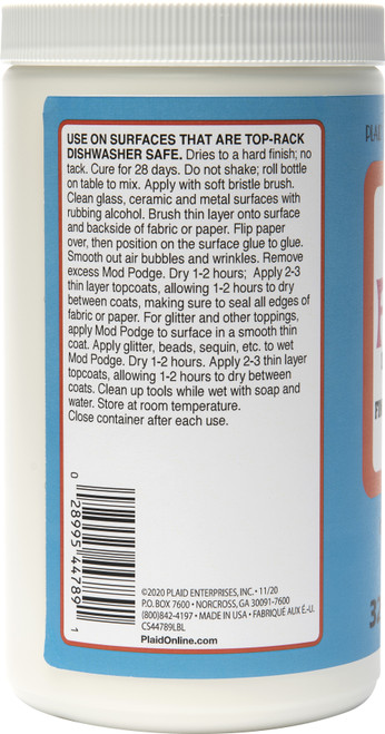 Plaid Mod Podge Dishwasher Safe Gloss-32oz - CS44789 Plaid Mod Podge Dishwasher Safe Gloss-32oz - CS44789