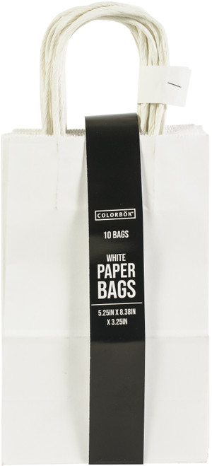 3 Pack - Colorbok Small Paper Gift Bags 5.25"X8.38" 10 Pack-White - 35792 - 765468357928