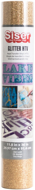 Siser Glitter Htv Vinyl 11.8"X36" Roll-Old Gold - MIGL11X-83625 - 854209008530