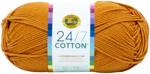 Lion Brand 24/7 Cotton Yarn-Amber - 761-186 - 023032079127