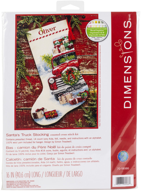 Dimensions Counted Cross Stitch Kit 16" Long-Santa's Truck Stocking - 8986 - 088677089863