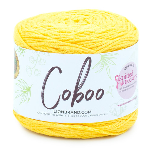 Lion Brand Coboo Yarn-Yellow - 835-157 - 023032025490