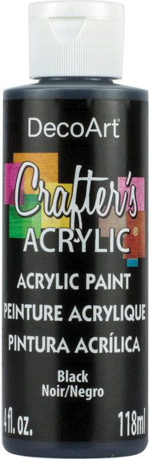 DecoArt Crafter's Acrylic Paint 4oz-Black - DCA10-47 - 766218013750