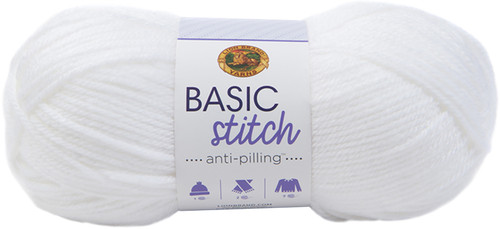 Lion Brand Basic Stitch Anti-Pilling Yarn-White - 202-100 - 023032035543