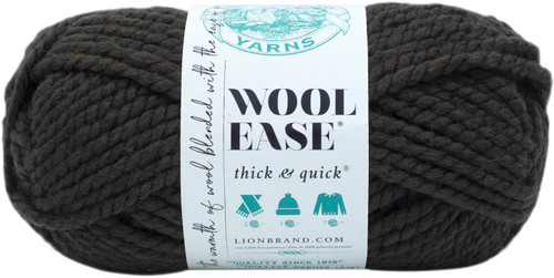 Lion Brand Wool-Ease Thick & Quick Yarn-Black Walnut - 640-555 - 023032645551