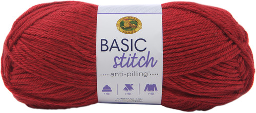Lion Brand Basic Stitch Anti-Pilling Yarn-Red Heather - 202-400 - 023032035758