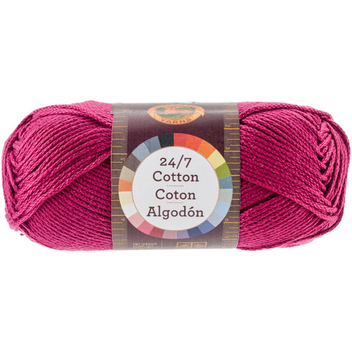 Lion Brand 24/7 Cotton Yarn-Magenta - 761-144