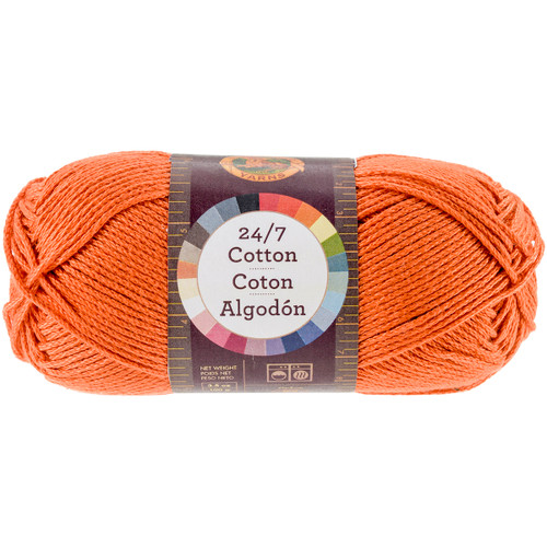 Lion Brand 24/7 Cotton Yarn-Tangerine - 761-133