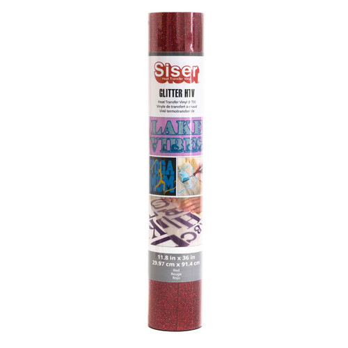 Siser Glitter HTV Vinyl 11.8"X36" Roll-Red - MIGL11-83605 - 852886007761