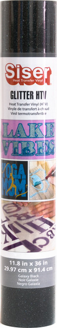 Siser Glitter HTV Vinyl 11.8"X36" Roll-Galaxy Black - MIGL11-83680 - 852886007457