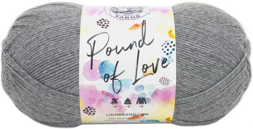 Lion Brand Pound Of Love Yarn-Oxford Grey - 550-150 - 023032551500