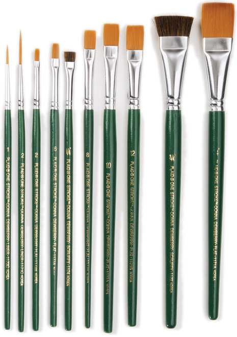 Plaid One Stroke Brush Set 10/Pkg-10/Pkg - 1059 Plaid One Stroke Brush Set 10/Pkg-10/Pkg - 1059