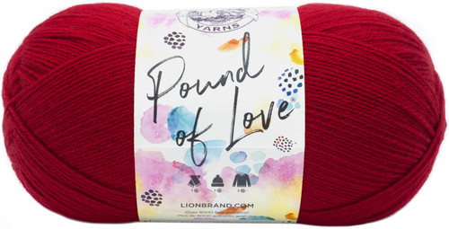 Lion Brand Pound Of Love Yarn-Cherry - 550-114 - 023032551142