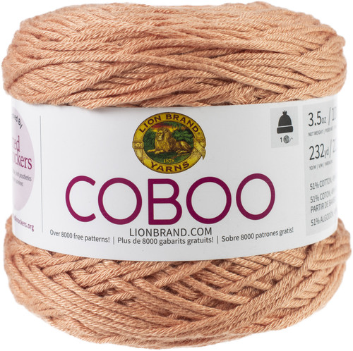 Lion Brand Coboo Yarn-Peach - 835-184 - 023032056395
