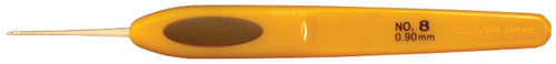 Clover Soft Touch Steel Crochet Hook-Size 8/.9mm - 1024