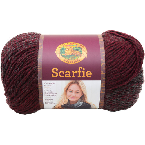 Lion Brand Scarfie Yarn-Oxford/Claret - 826-208 - 023032017075
