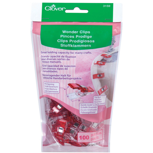 Clover Wonder Clips-100/Pkg - 3159C - 051221731594