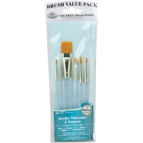 Value Pack Brush Sets-Gold Taklon 7/Pkg - RSET9157 - 090672226198