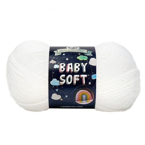 Lion Brand Baby Soft Yarn-White Pompadour - 920-200 - 023032922003