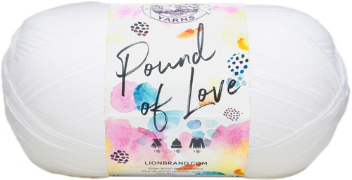 Lion Brand Pound Of Love Yarn-White - 550-100 - 023032551005