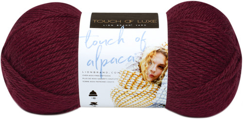 Lion Brand Touch Of Alpaca Yarn-Crimson - 674-138 - 023032021126