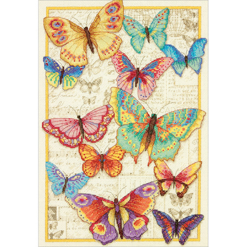 Dimensions Gold Collection Counted Cross Stitch Kit 10"X14"-Butterfly Beauty (14 Count) - 70-35338