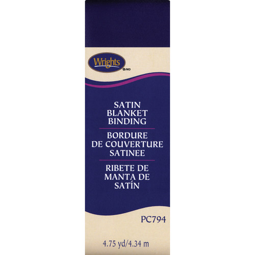 Wrights Single Fold Satin Blanket Binding 2"X4.75yd-Plum - 117-794-572 - 070659894978
