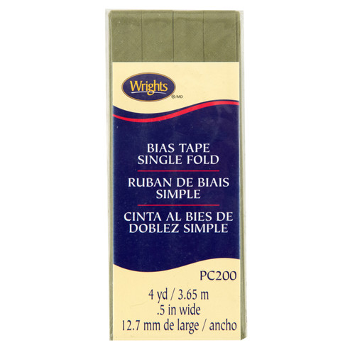 Wrights Single Fold Bias Tape .5"X4yd-Leaf - 117-200-1239 - 070659723674