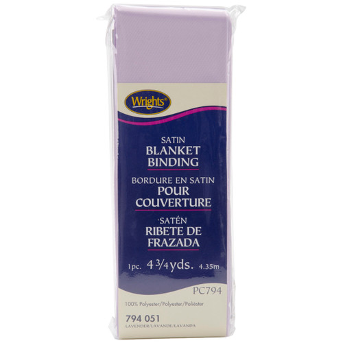 Wrights Single Fold Satin Blanket Binding 2"X4.75yd-Lavender - 117-794-051 - 070659367014