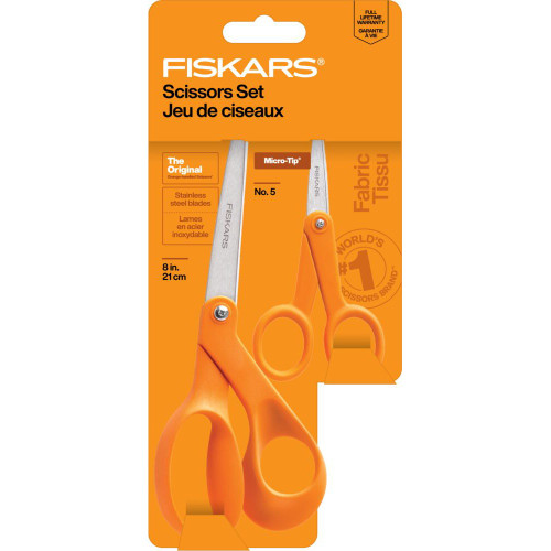 2 Pack - Fiskars Scissor Set 2/Pkg-Fiskars Scissor Set - 5A003LT5-1HH27 - 203350782606